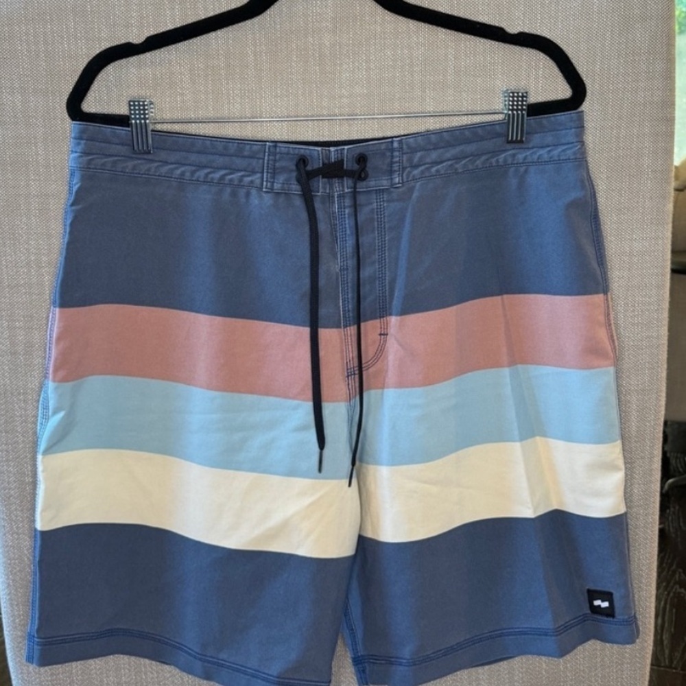⛱️🔥Banks Journal - Blue Striped Board Shorts - 34